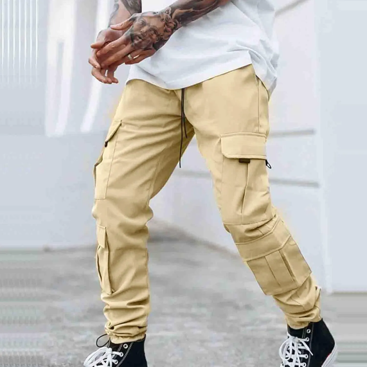 Cargo Pants for Men Slim Fit Gifts for Him Track Pants with Pockets Hiking Sweatpants for Men Jogger Casual Work Trousers