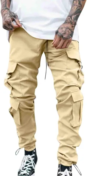 Cargo Pants for Men Slim Fit Gifts for Him Track Pants with Pockets Hiking Sweatpants for Men Jogger Casual Work Trousers