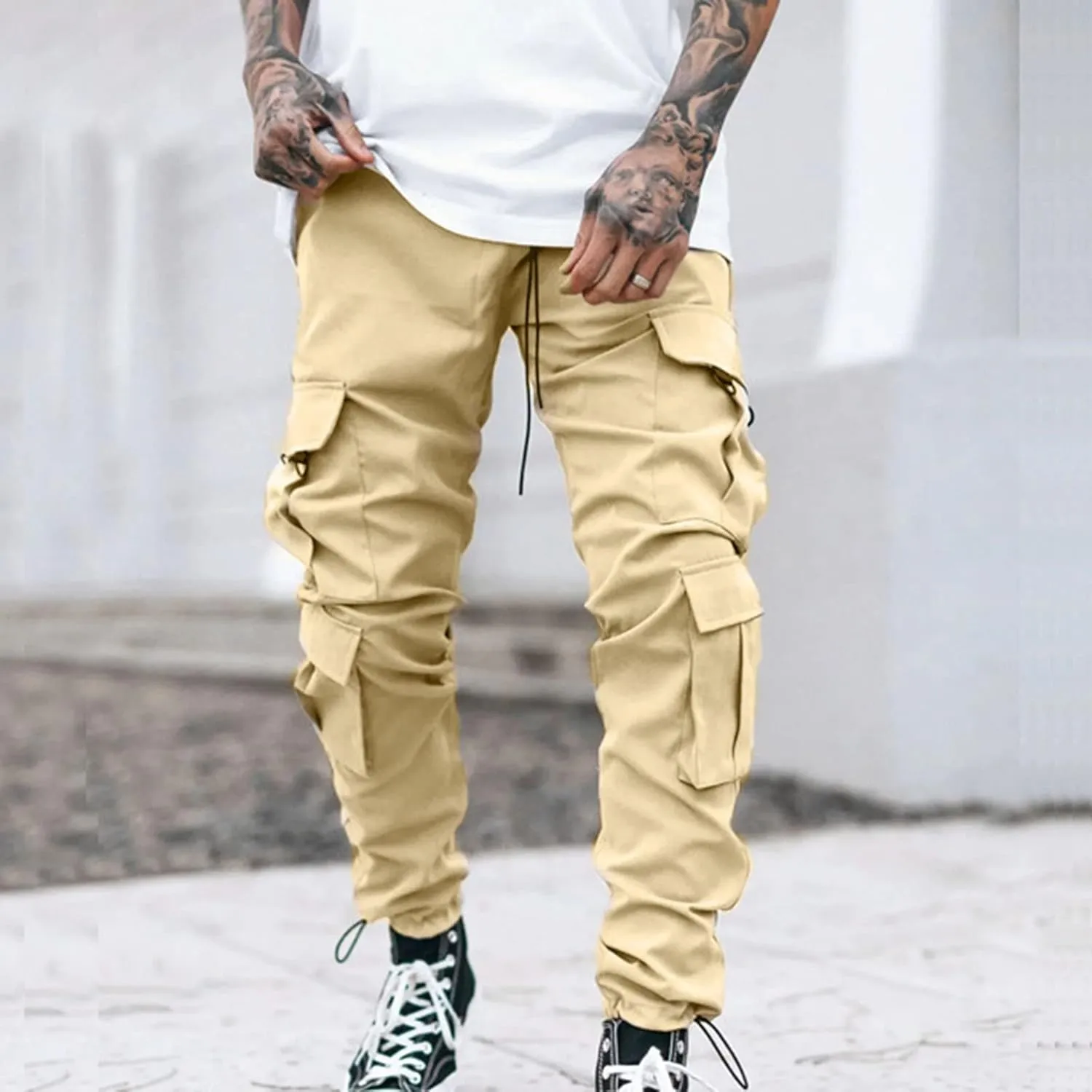 Cargo Pants for Men Slim Fit Gifts for Him Track Pants with Pockets Hiking Sweatpants for Men Jogger Casual Work Trousers
