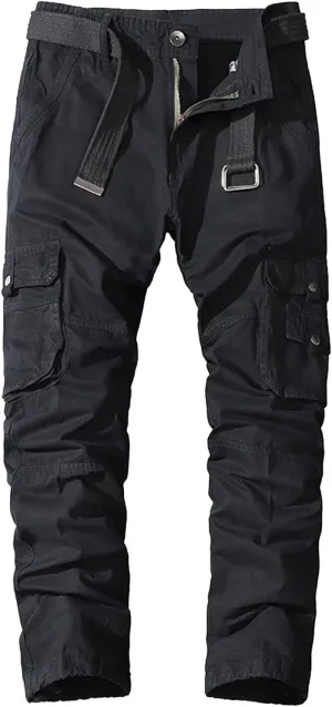 Cargo Pants for Men Slim Fit Solid Comfy Sweatpants with Flap Pockets Summer Stylish Street Fashion Outfits