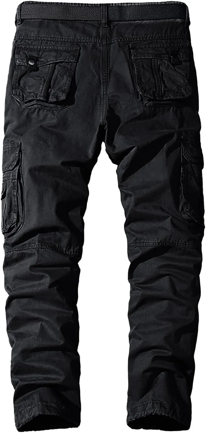 Cargo Pants for Men Slim Fit Solid Comfy Sweatpants with Flap Pockets Summer Stylish Street Fashion Outfits