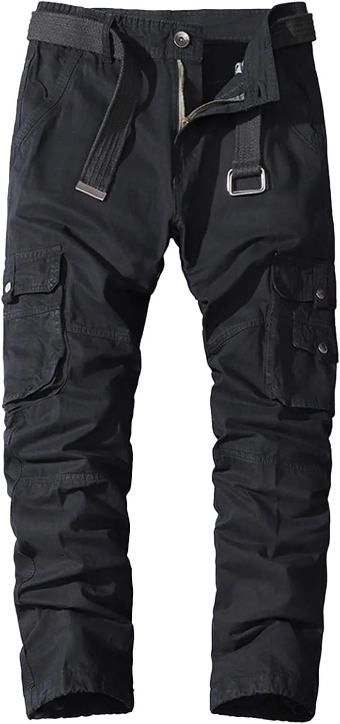 Cargo Pants for Men Slim Fit Solid Comfy Sweatpants with Flap Pockets Summer Stylish Street Fashion Outfits