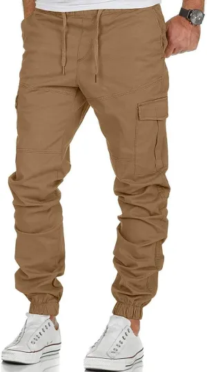 Cargo Pants for Men Wild Hiking Tactical Pants Workout Joggers Tapered Leg Sweatpants for Men with Pockets Work Trousers