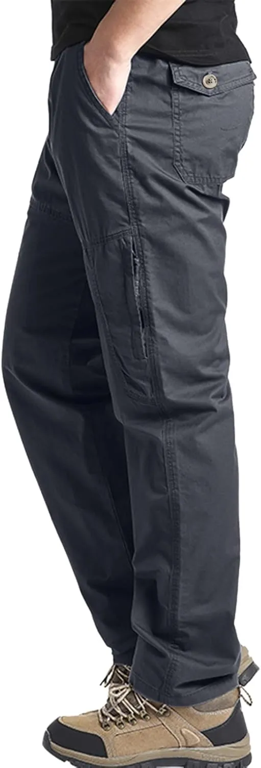 Cargo Pants for Men,Solid Long Pants Sweatpants Outdoor Multiple Pockets Pants Straight Type Fitness Trousers