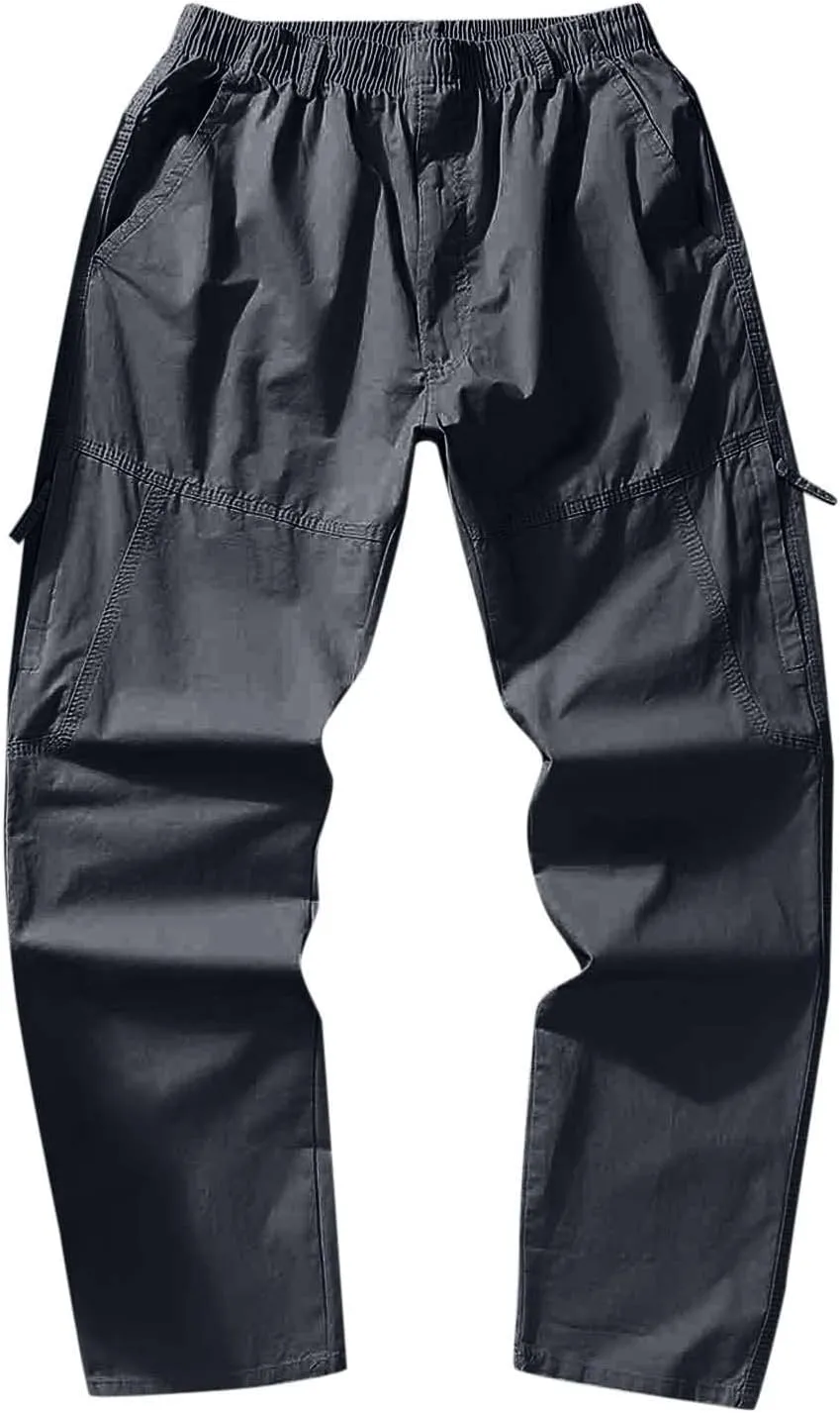 Cargo Pants for Men,Solid Long Pants Sweatpants Outdoor Multiple Pockets Pants Straight Type Fitness Trousers