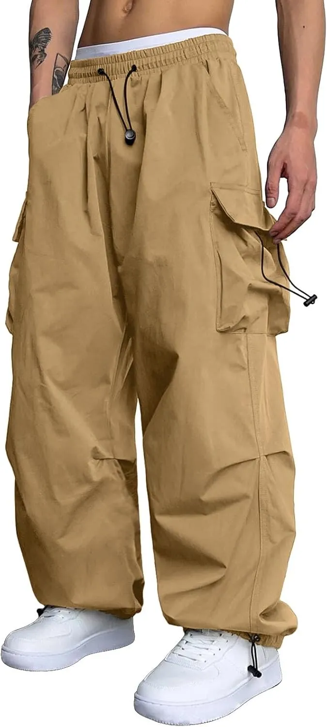 Cargo Pants Men Loose Fit Casual Joggers Elasticated Waist Cargo Work Combat Pant Multi Pockets