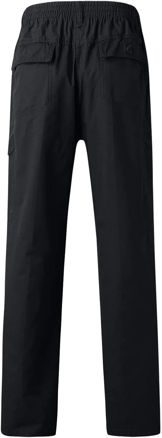 Cargo Sweatpants for Men Big and Tall Pockets Casual Streetwear Y2K Mens Cargo Pants Drawstring Hiking Pants Elastic
