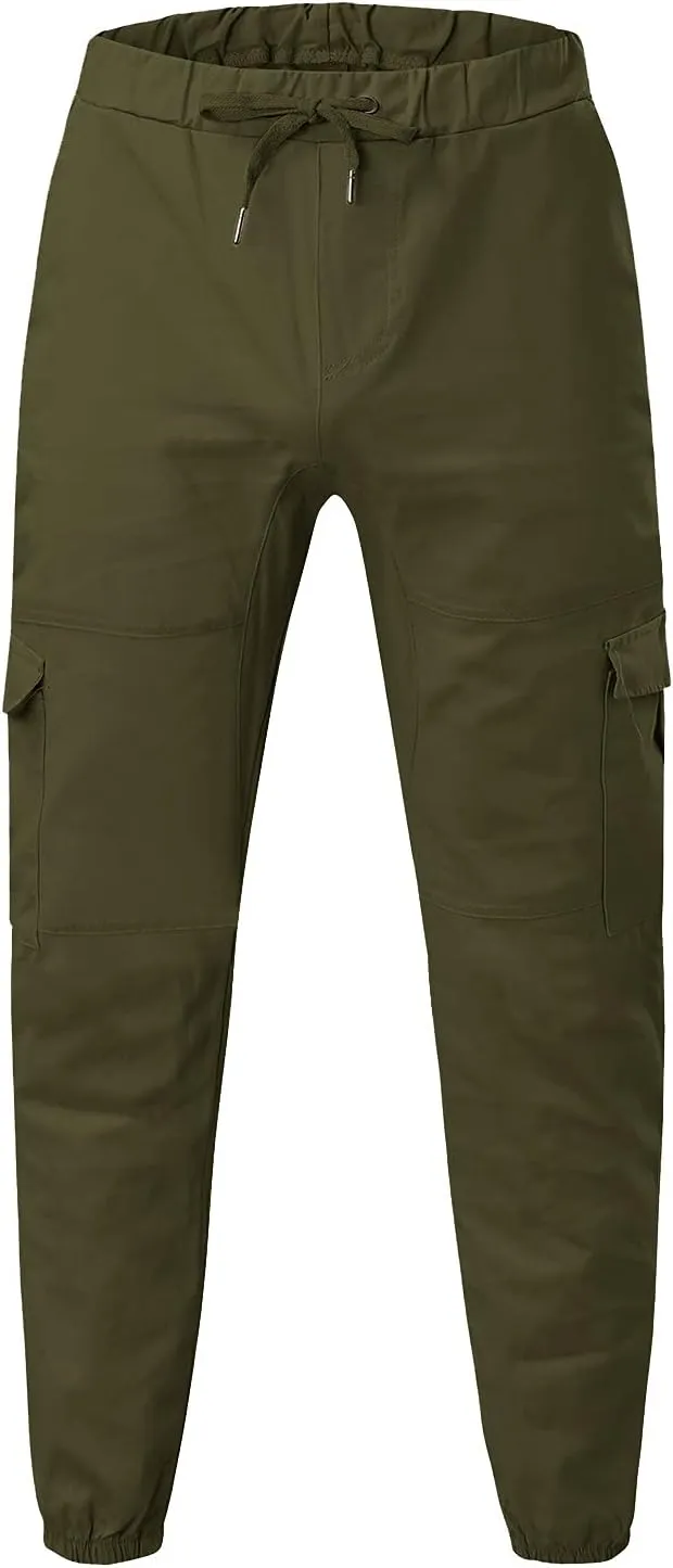 Cargo Sweatpants for Men Big and Tall Trousers Pockets Sweatpants Workout Sports Pant Men's Cargo Pants Elastic Waist