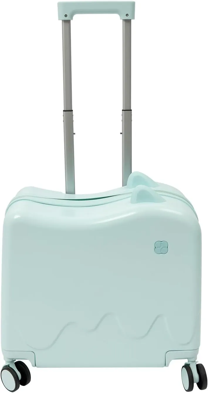 Carry On Luggage Case, 18 Inch Cute Ride-on Suitcase with Wheels Small Rolling Travel Luggage with Lock Lightweight Bag for Short Travel (Mint Green)