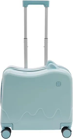 Carry On Luggage Case, 18 Inch Rolling Travel Luggage with Lock Small Ride-on Suitcase with Wheels Cute Lightweight for Short Travel (Sky Blue)