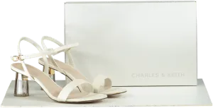 Charles & Keith Clear Trapeze Heel Sandals UK 4