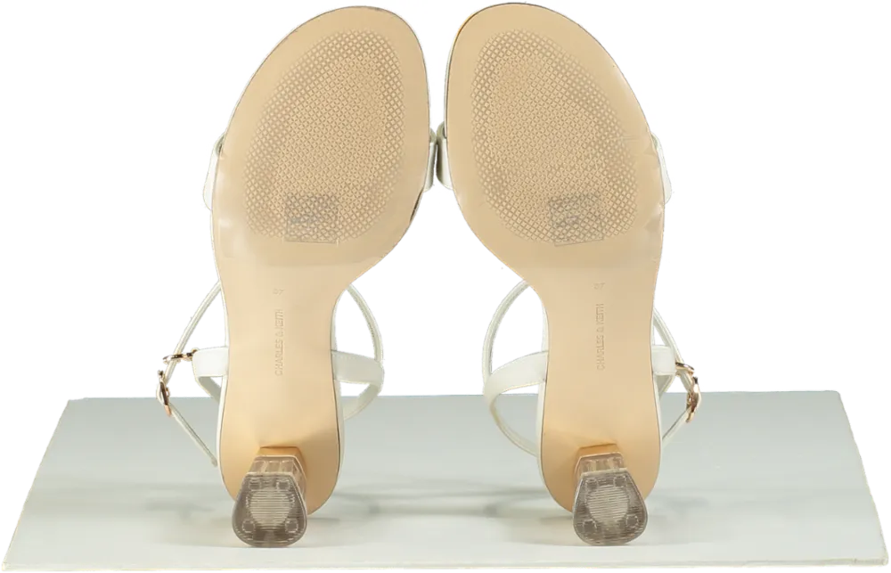Charles & Keith Clear Trapeze Heel Sandals UK 4