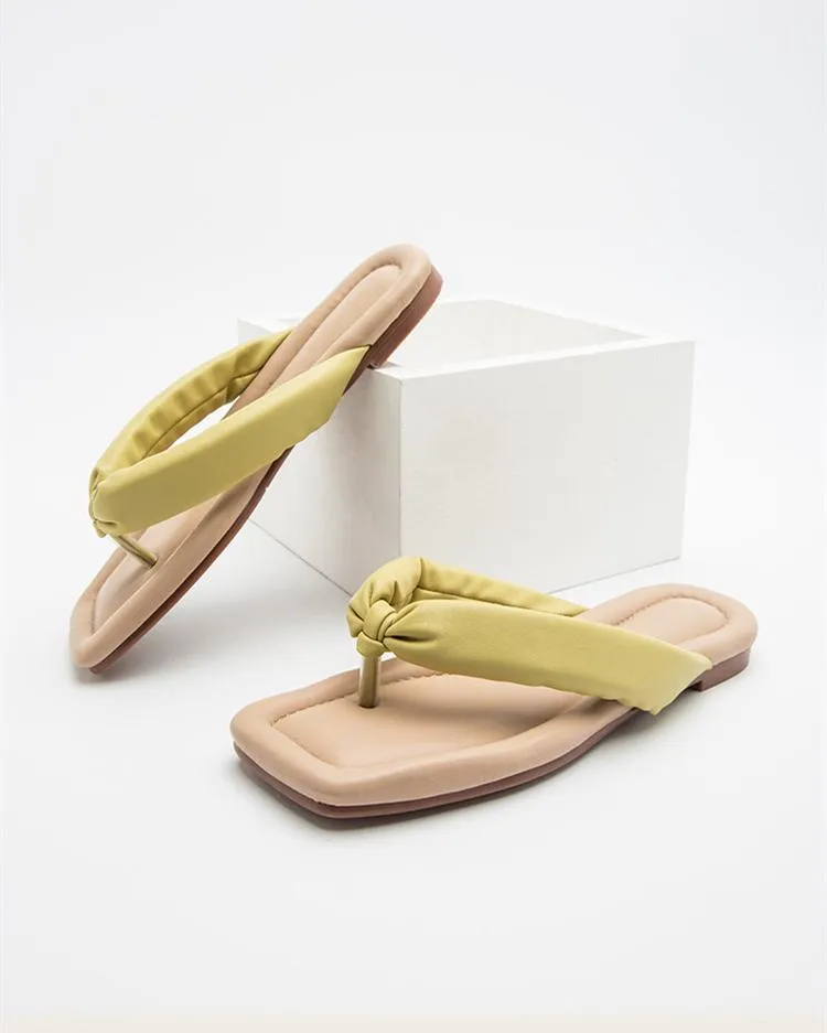 Comfort Flat Flip Flops - Mustard Yellow