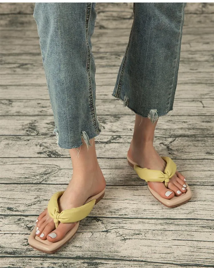 Comfort Flat Flip Flops - Mustard Yellow