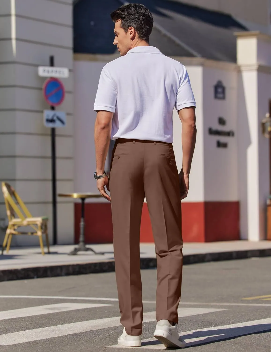 COOFANDY Mens Dress Pants Expandable Waist Wrinkle Free Suit Pants Flat Front Casual Dress Slacks
