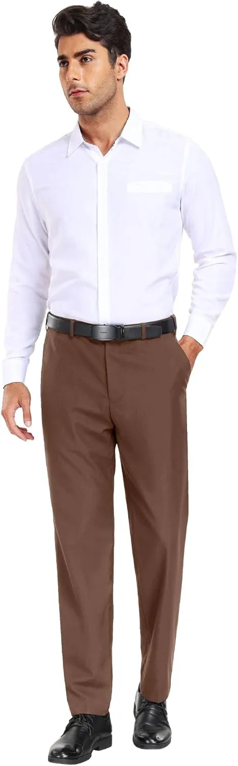 COOFANDY Mens Dress Pants Expandable Waist Wrinkle Free Suit Pants Flat Front Casual Dress Slacks