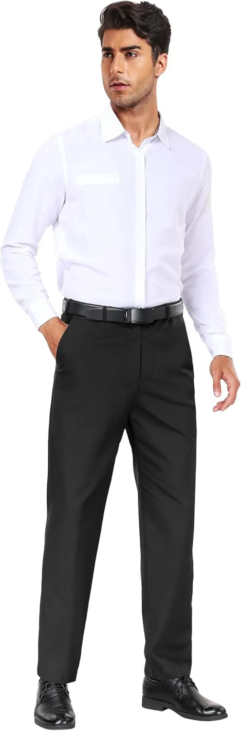 COOFANDY Mens Dress Pants Expandable Waist Wrinkle Free Suit Pants Flat Front Casual Dress Slacks