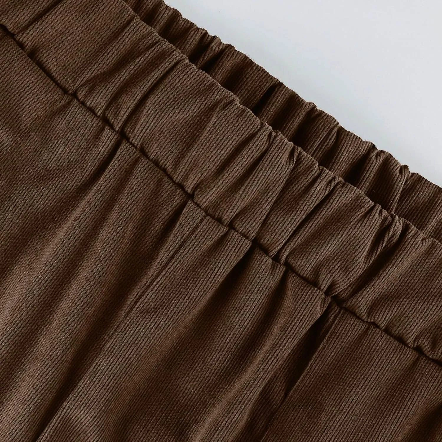 Corduroy Pants Women Fall Elastic High Waist Straight Wide Leg Pants Fall Winter Lounge Trousers with Pockets