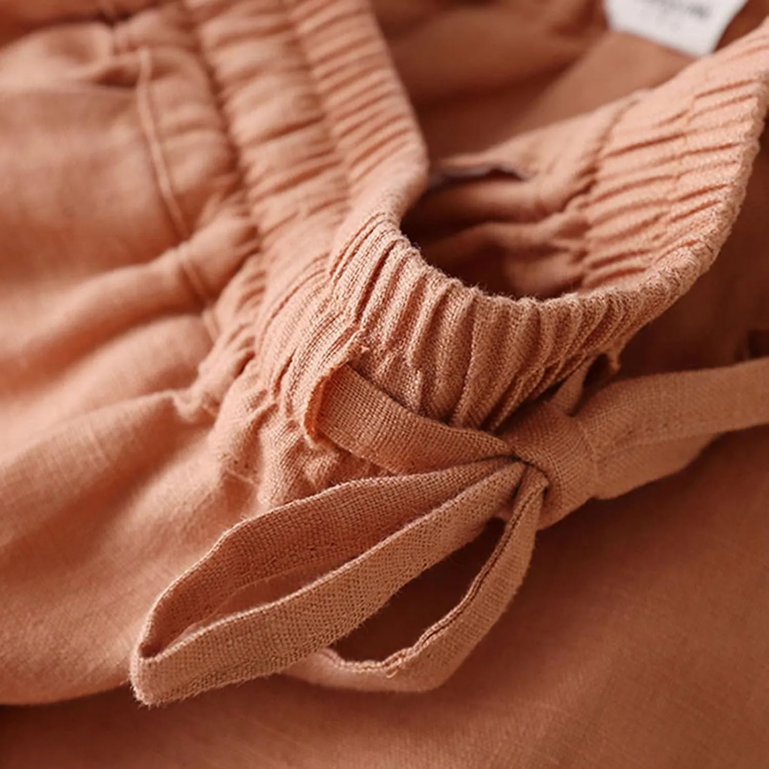 Cotton Linen Pants for Women Loose Fit Wide Leg Drawstring Elastic Waisted Summer Plus Size Casual Straight Pants Trousers