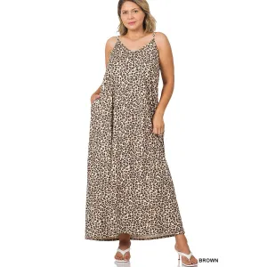 Curvy Vacation Mode Maxi Dress in Leopard