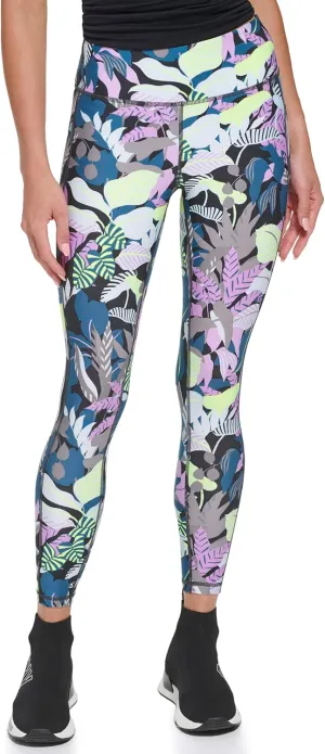 DKNY Women's Tight Printed High Waist Performance Leggings