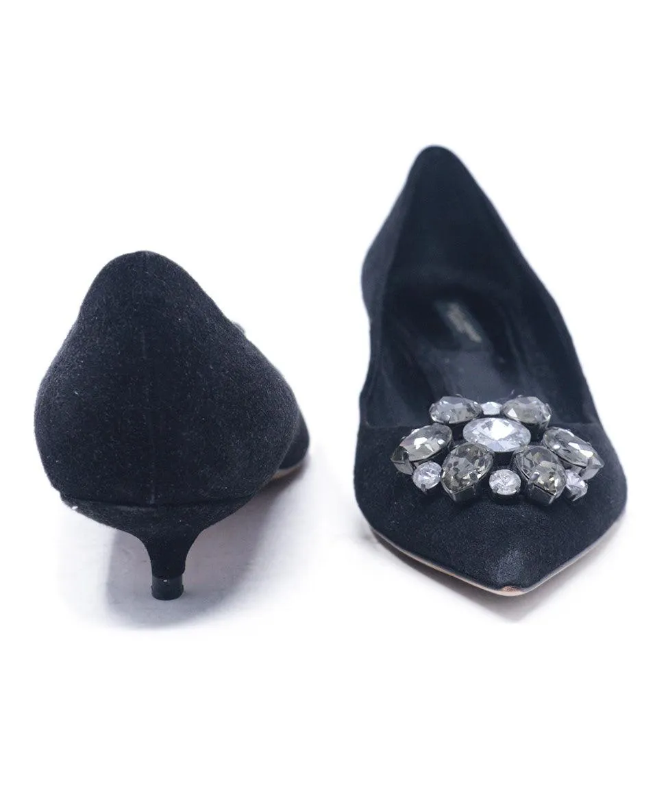 Dolce & Gabbana Black Suede Rhinestone Heels sz 8