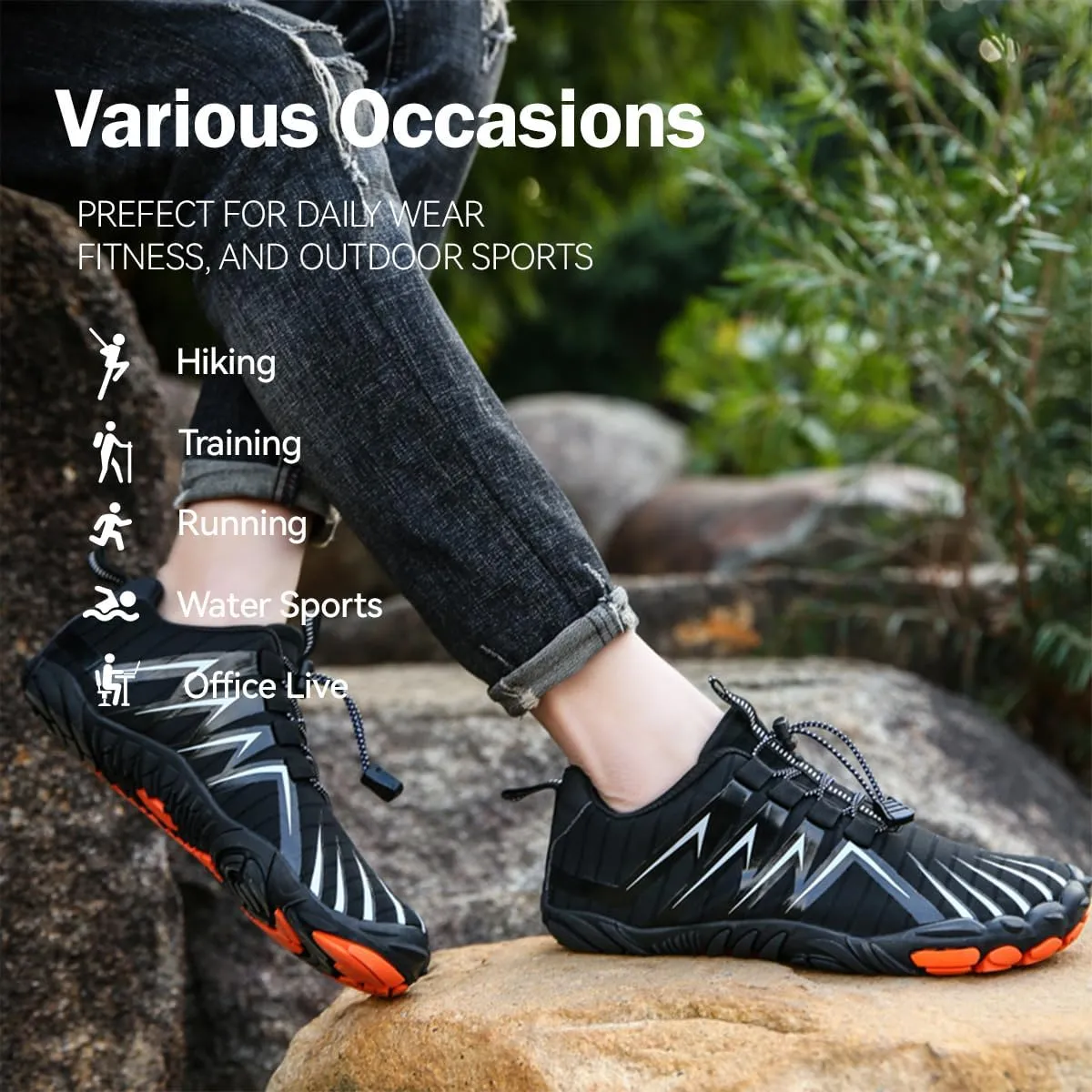 Explorer Max Non-Slip Ultra-Light Barefoot Shoes Mens Trail Running Shoes Wide Toe Box Barefoot Sneakers
