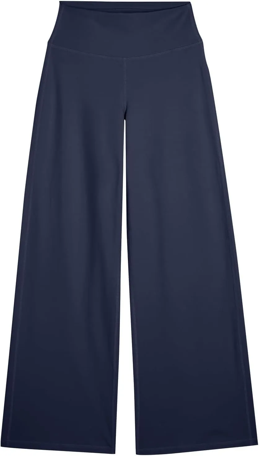 fanmpghleoo Wide Leg Yoga Pants for Women High Waisted Pull On Stretchy Work Pants Business Casual Athletic Trousers Pants