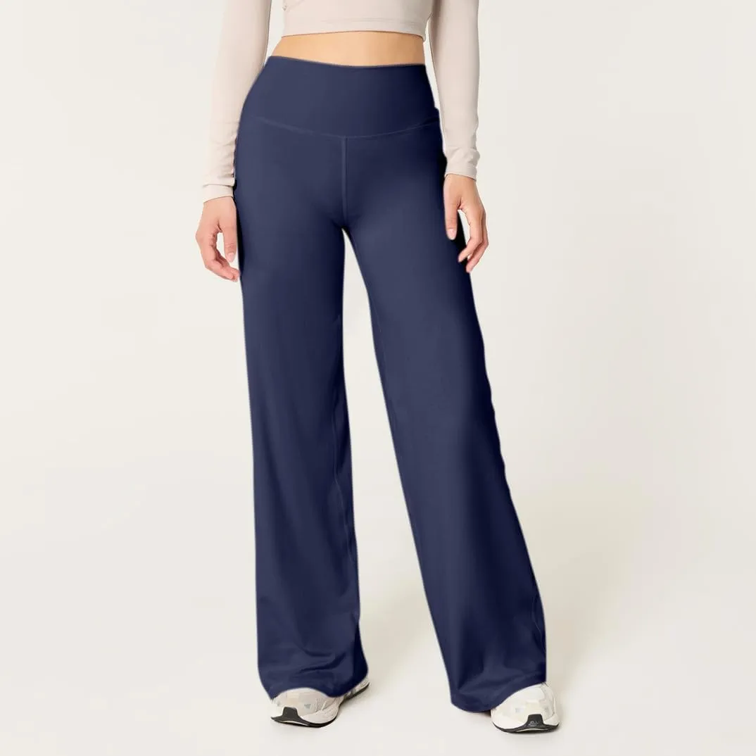 fanmpghleoo Wide Leg Yoga Pants for Women High Waisted Pull On Stretchy Work Pants Business Casual Athletic Trousers Pants