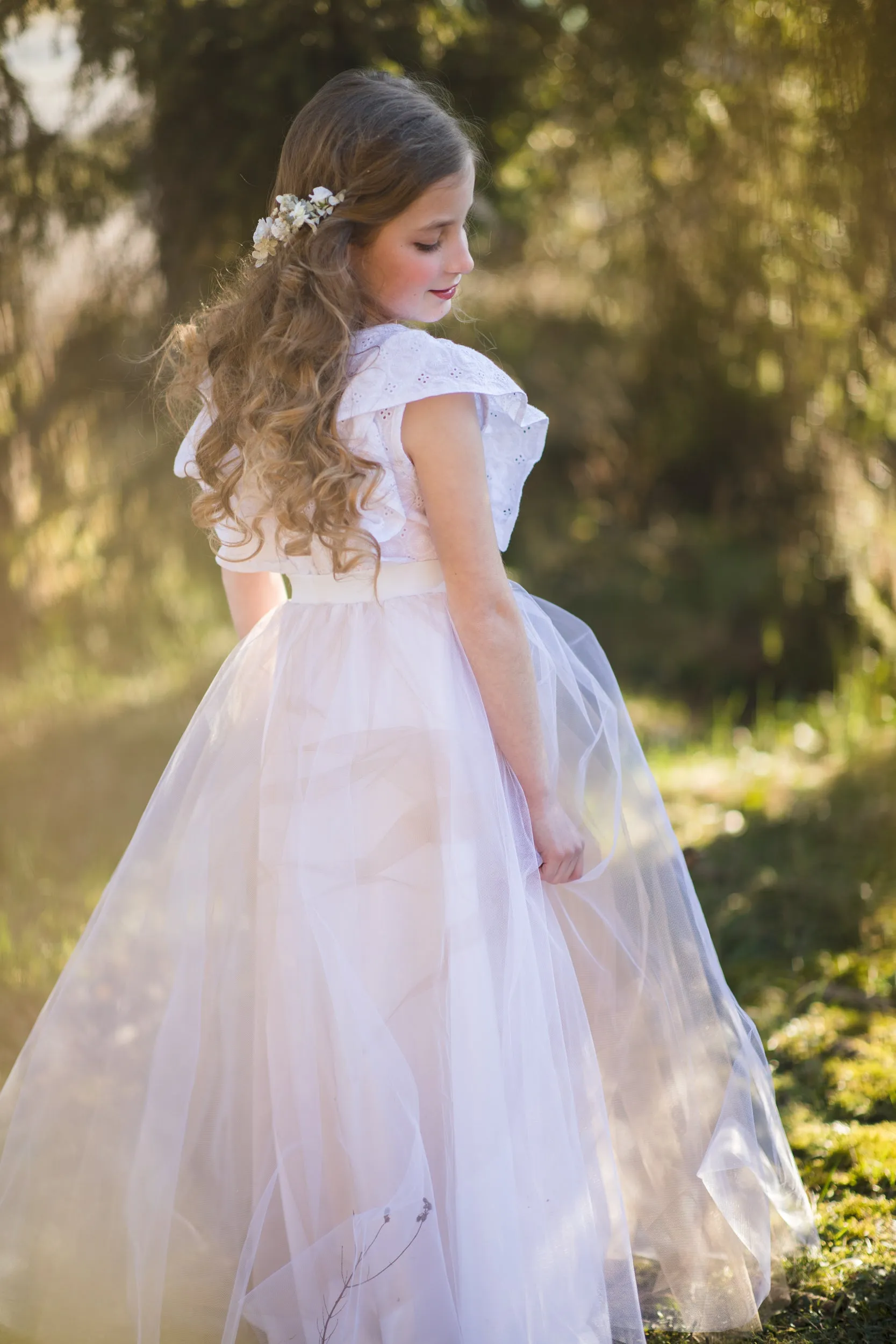 First Communion flower half wreath