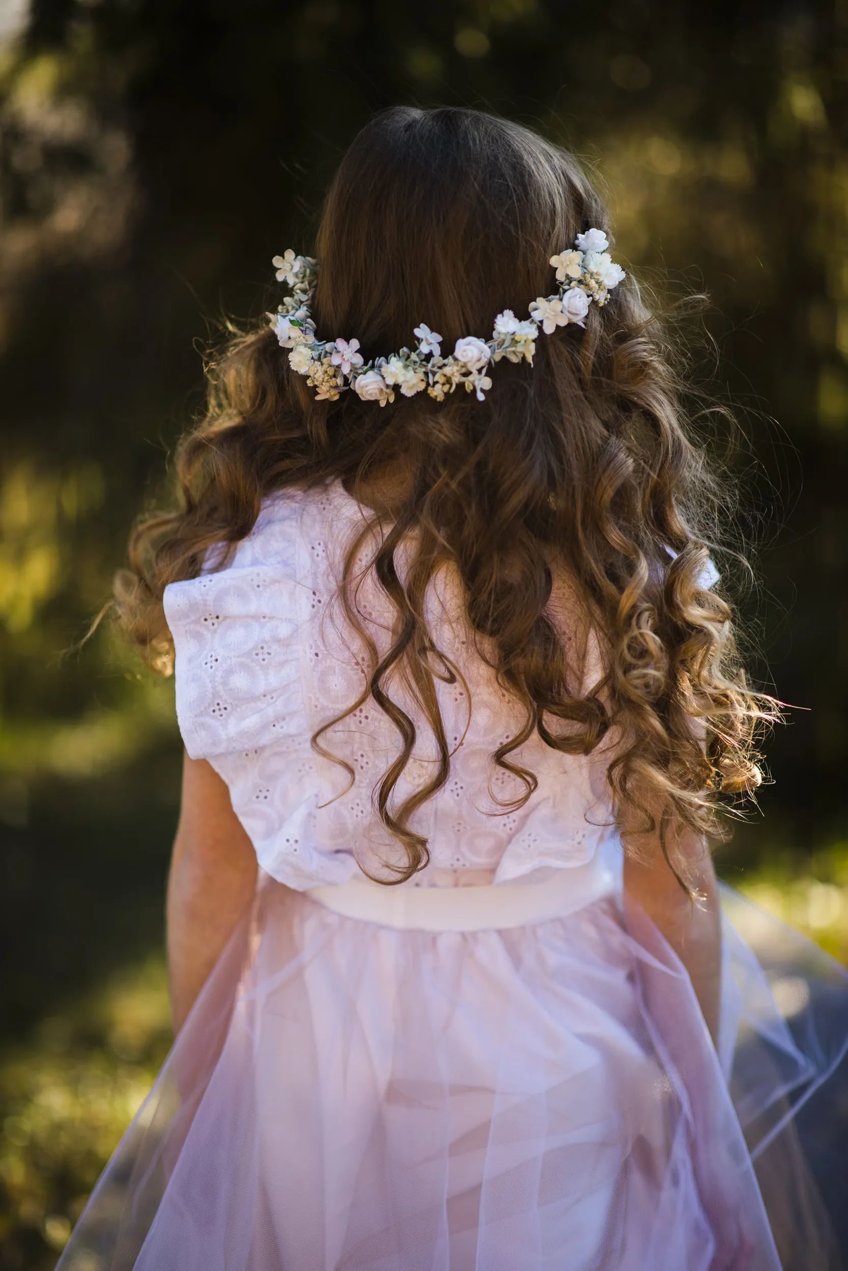 First Communion flower half wreath
