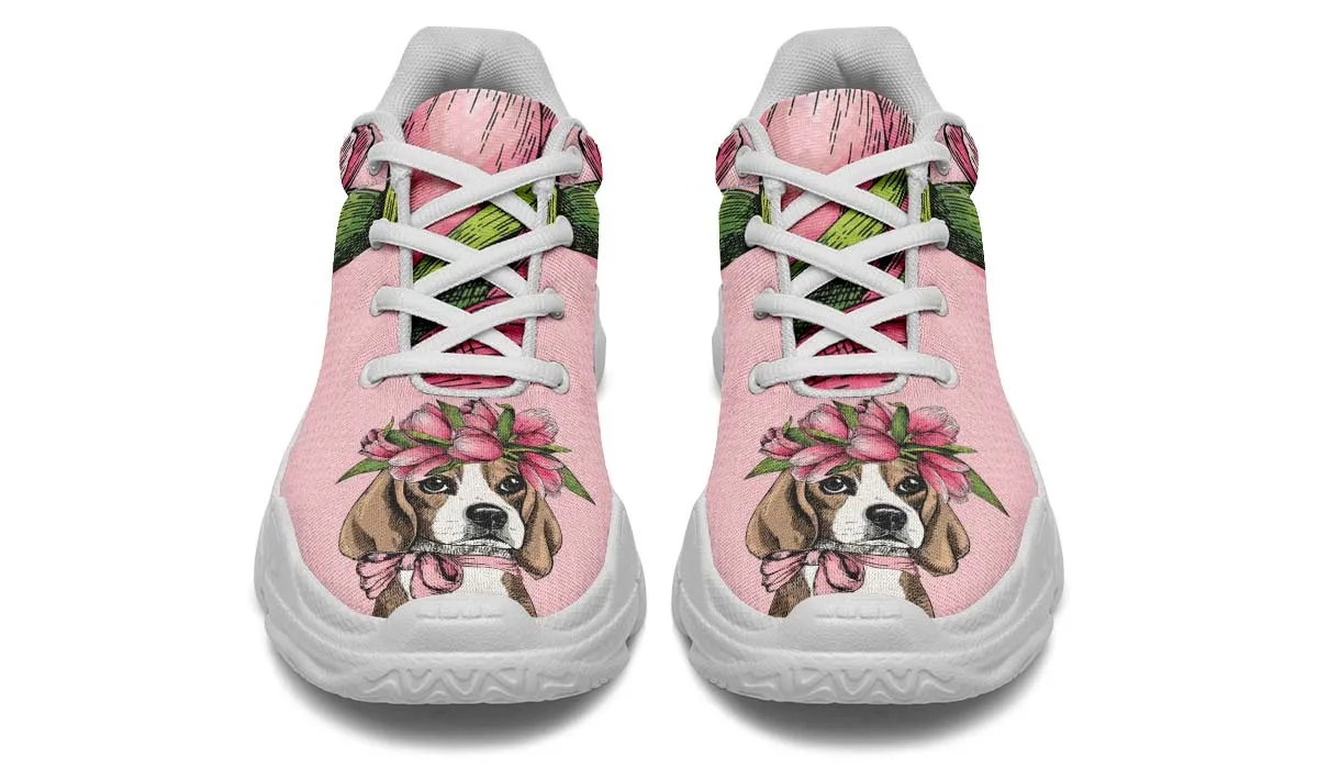 Floral Beagle Chunky Sneakers