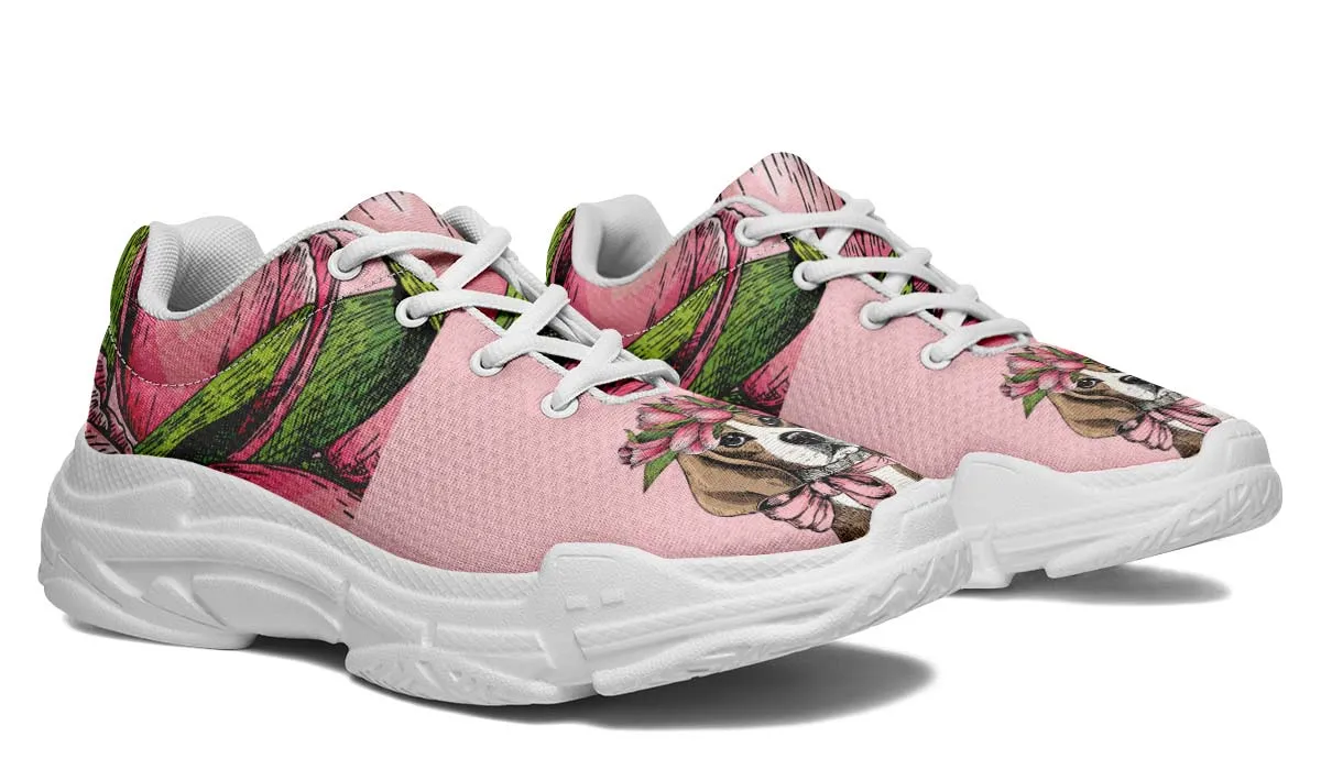 Floral Beagle Chunky Sneakers