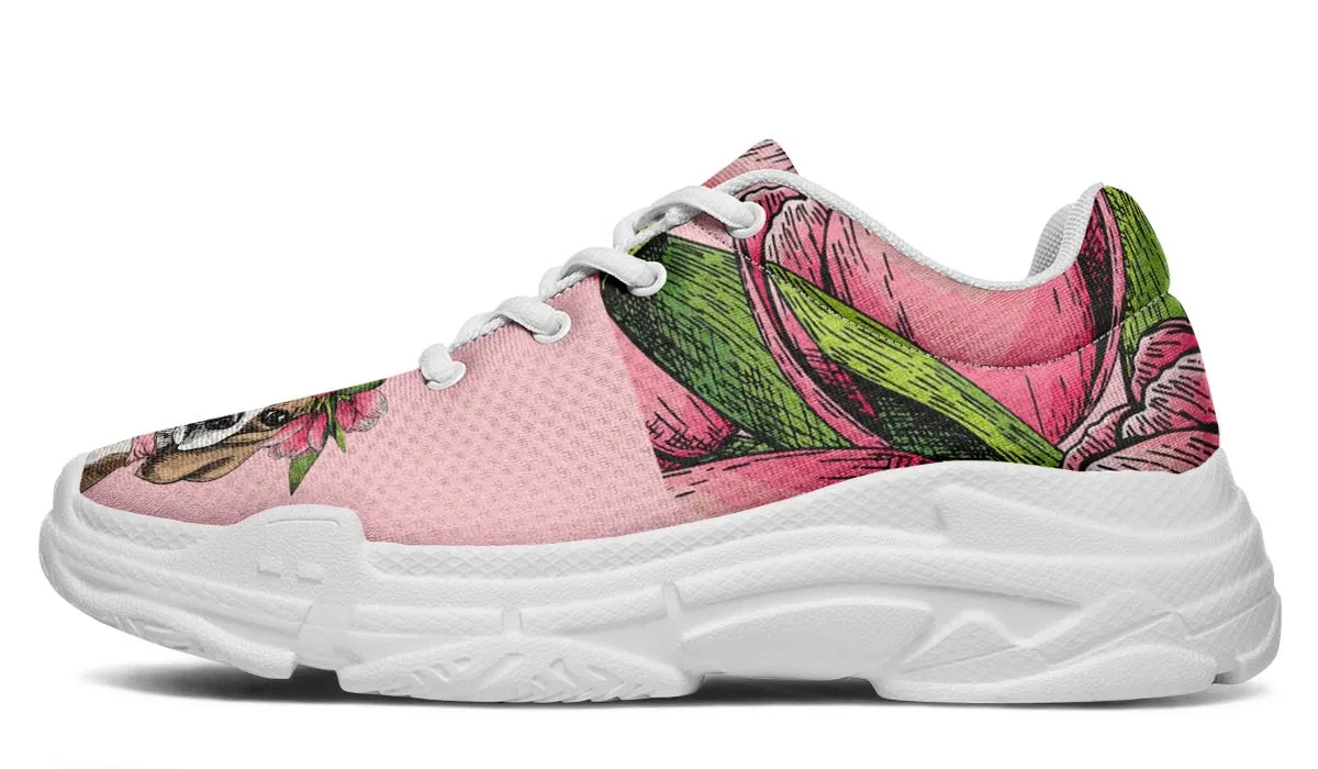 Floral Beagle Chunky Sneakers