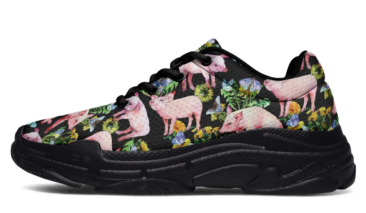 Floral Pig Chunky Sneakers