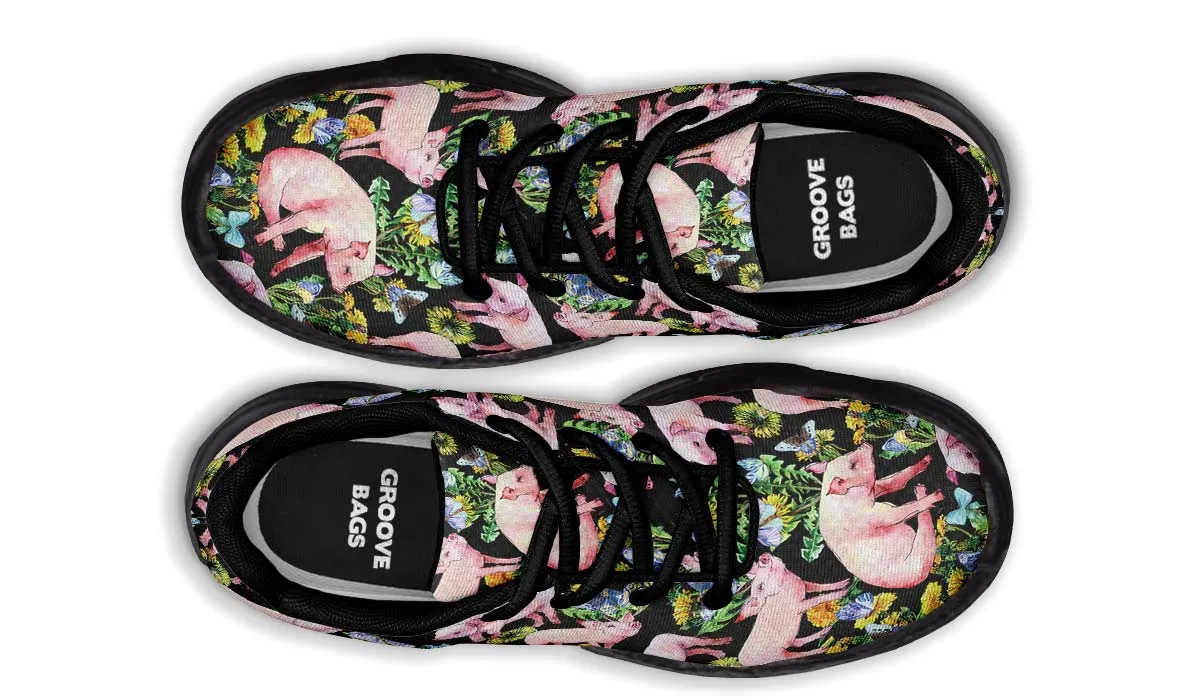 Floral Pig Chunky Sneakers