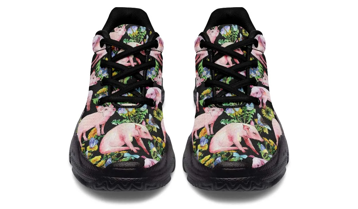 Floral Pig Chunky Sneakers
