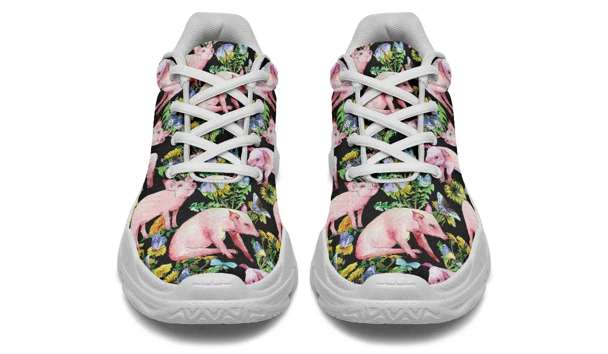 Floral Pig Chunky Sneakers