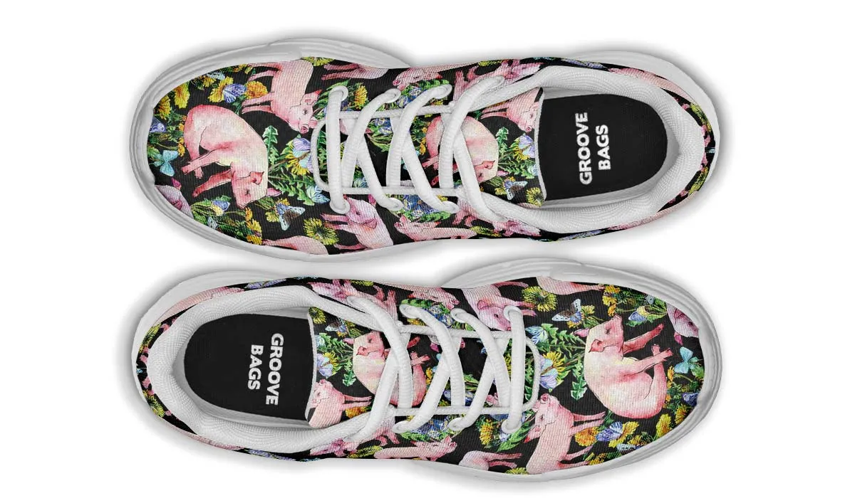 Floral Pig Chunky Sneakers