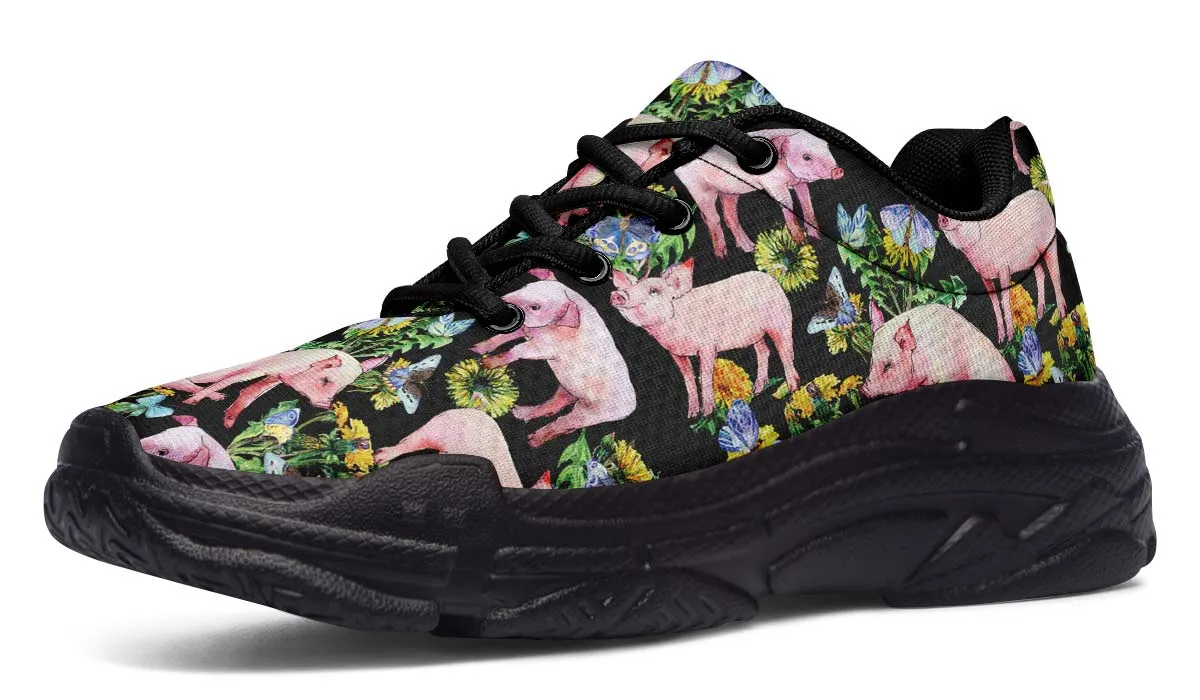 Floral Pig Chunky Sneakers