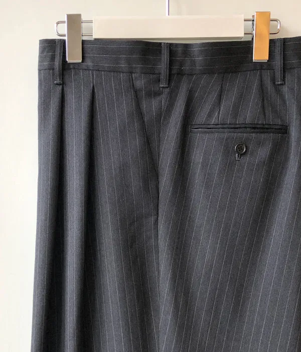 FUMIKA_UCHIDA/Thin 2Types Pinstriped/SIDE-FRONT SLACKS(THIN stripes/WHT line)