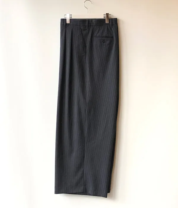 FUMIKA_UCHIDA/Thin 2Types Pinstriped/SIDE-FRONT SLACKS(THIN stripes/WHT line)
