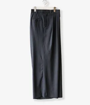 FUMIKA_UCHIDA/Thin 2Types Pinstriped/SIDE-FRONT SLACKS(WIDE stripes/WHTBLUE line)