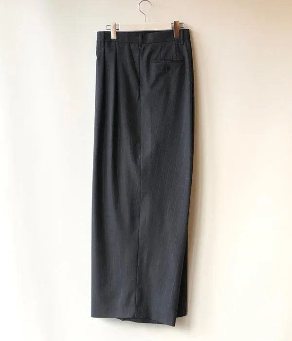 FUMIKA_UCHIDA/Thin 2Types Pinstriped/SIDE-FRONT SLACKS(WIDE stripes/WHTBLUE line)