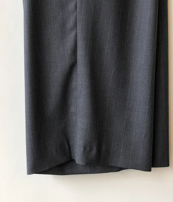 FUMIKA_UCHIDA/Thin 2Types Pinstriped/SIDE-FRONT SLACKS(WIDE stripes/WHTBLUE line)