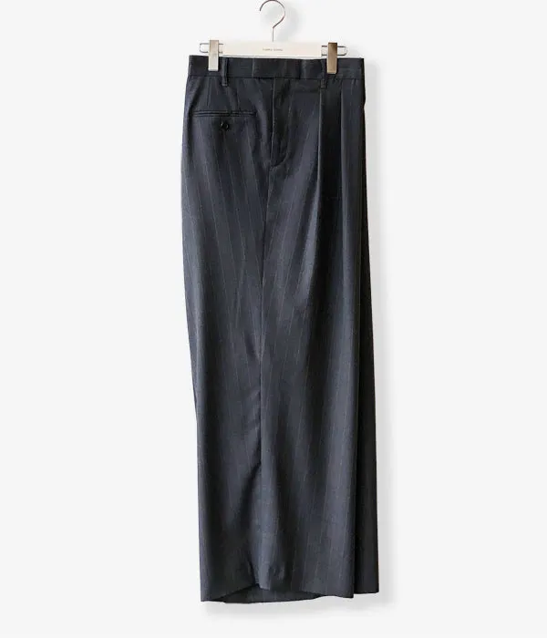 FUMIKA_UCHIDA/Thin 2Types Pinstriped/SIDE-FRONT SLACKS(WIDE stripes/WHTBLUE line)