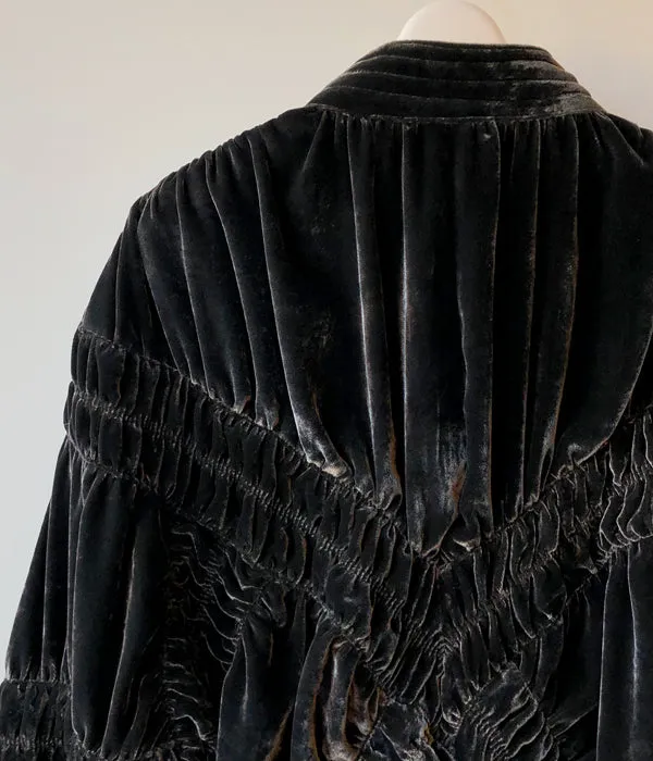 FUMIKA_UCHIDA/VELVET GATHERED BLOUSON(GOOSEGREY/size36)