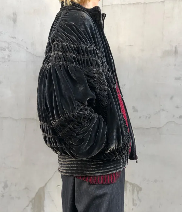 FUMIKA_UCHIDA/VELVET GATHERED BLOUSON(GOOSEGREY/size36)