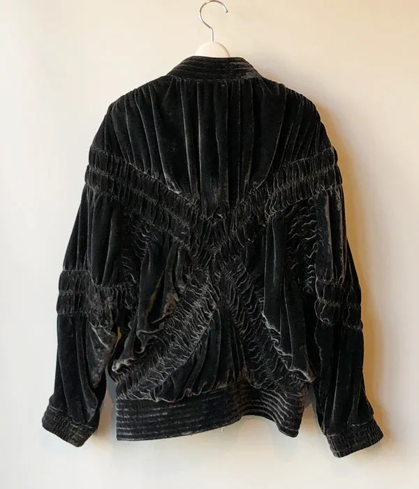 FUMIKA_UCHIDA/VELVET GATHERED BLOUSON(GOOSEGREY/size36)
