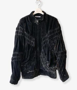 FUMIKA_UCHIDA/VELVET GATHERED BLOUSON(GOOSEGREY/size36)